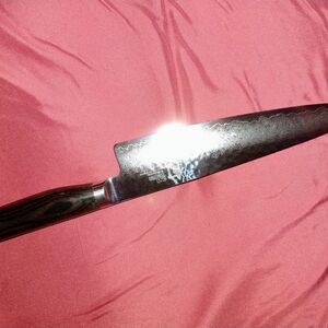 Premium Damascus Steel Chef Knife with Dark Wood Handle